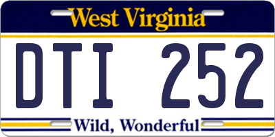 WV license plate DTI252