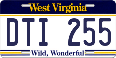 WV license plate DTI255