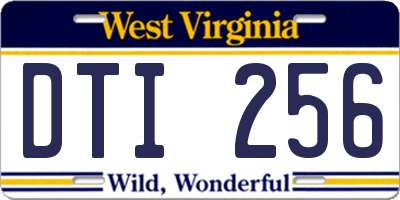 WV license plate DTI256