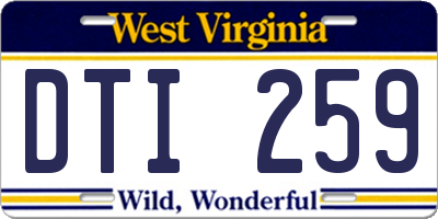 WV license plate DTI259