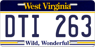 WV license plate DTI263