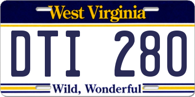 WV license plate DTI280