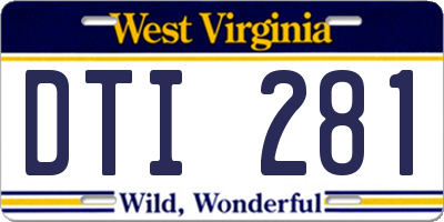 WV license plate DTI281