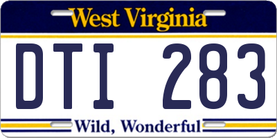 WV license plate DTI283
