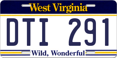 WV license plate DTI291