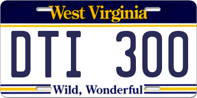 WV license plate DTI300