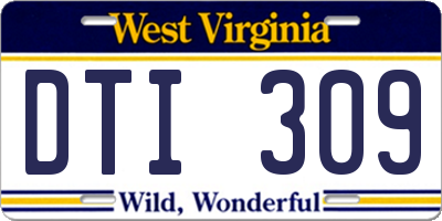 WV license plate DTI309