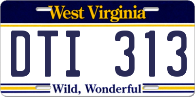 WV license plate DTI313