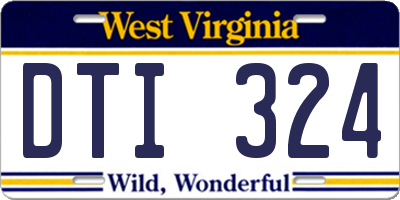 WV license plate DTI324