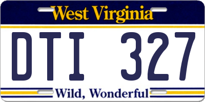 WV license plate DTI327