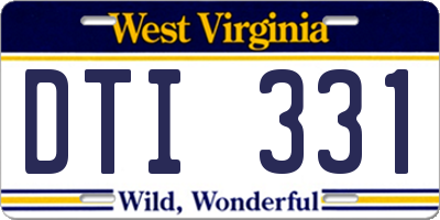 WV license plate DTI331