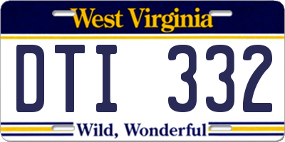 WV license plate DTI332