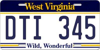 WV license plate DTI345