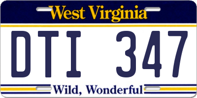 WV license plate DTI347