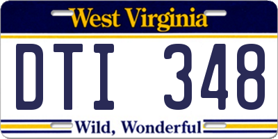WV license plate DTI348