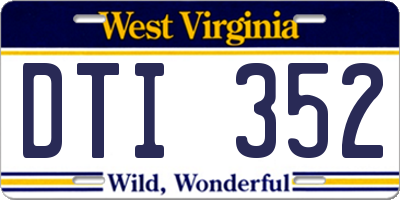 WV license plate DTI352