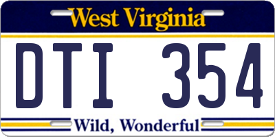 WV license plate DTI354