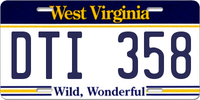 WV license plate DTI358