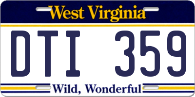 WV license plate DTI359
