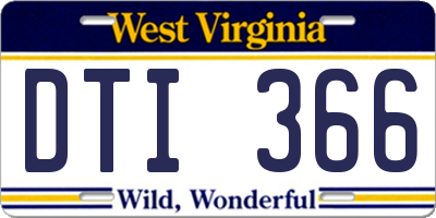 WV license plate DTI366
