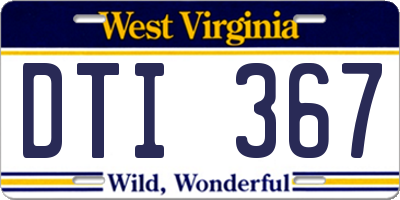 WV license plate DTI367