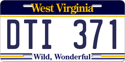 WV license plate DTI371