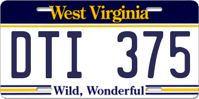 WV license plate DTI375
