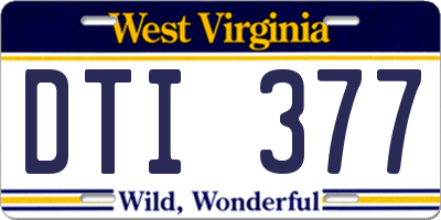WV license plate DTI377