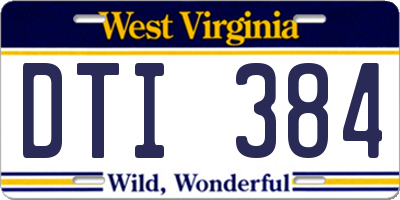 WV license plate DTI384