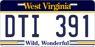 WV license plate DTI391