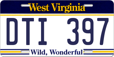 WV license plate DTI397
