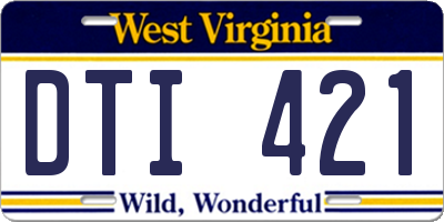 WV license plate DTI421