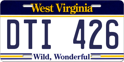 WV license plate DTI426