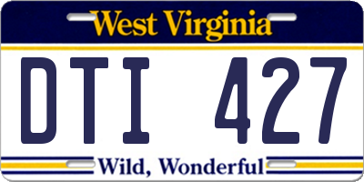 WV license plate DTI427