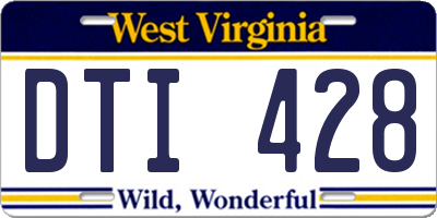 WV license plate DTI428