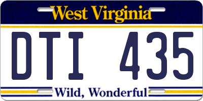 WV license plate DTI435