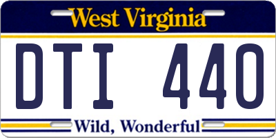 WV license plate DTI440