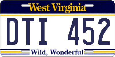 WV license plate DTI452