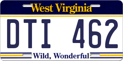 WV license plate DTI462