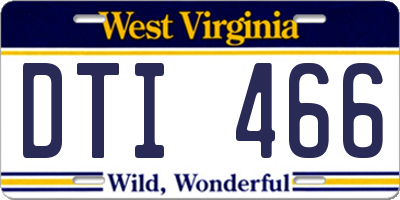 WV license plate DTI466