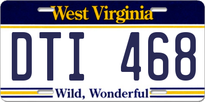 WV license plate DTI468