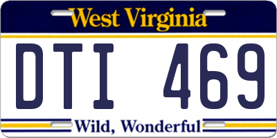 WV license plate DTI469