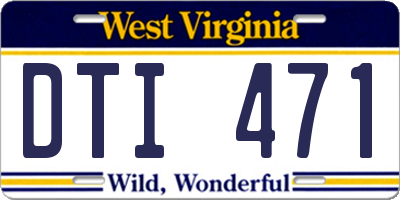 WV license plate DTI471