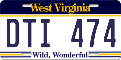 WV license plate DTI474