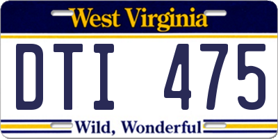 WV license plate DTI475