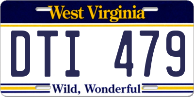 WV license plate DTI479