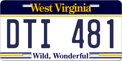 WV license plate DTI481
