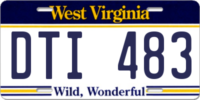 WV license plate DTI483