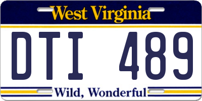 WV license plate DTI489