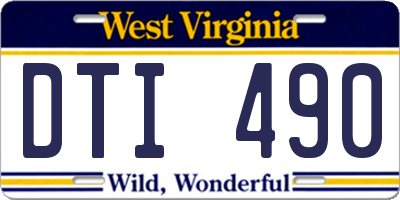 WV license plate DTI490